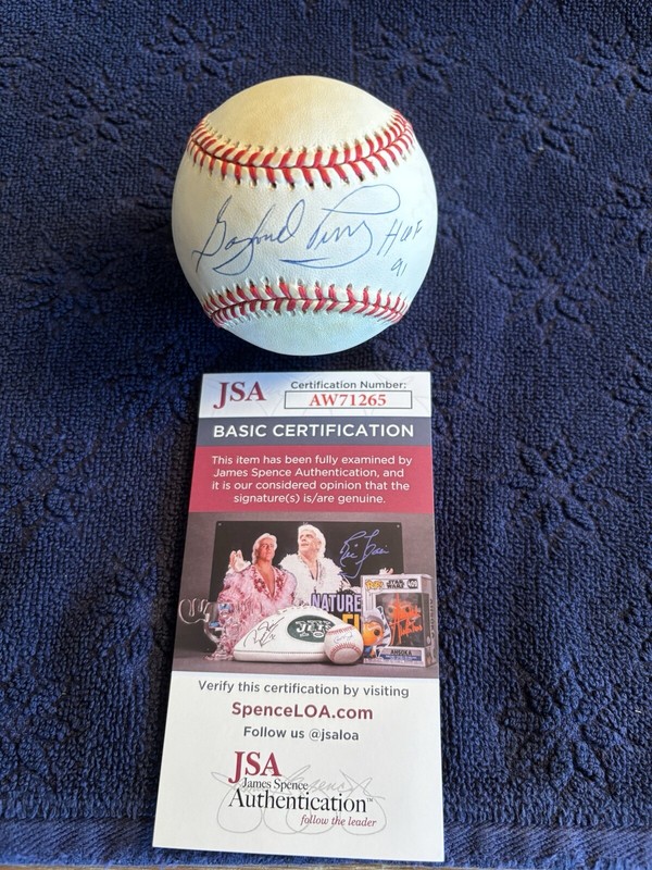 Gaylord Perry HOF 91 Signed OAL Gene A Budig Baseball JSA COA Vintage