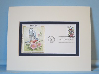 State Bird & Flower of New York - Eastern Bluebird & Rose & First Day Cover
