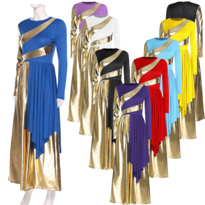 Women Jumpsuit Irregular Dancewear Choir Bodysuit Drape Praise Tunic  Liturgical