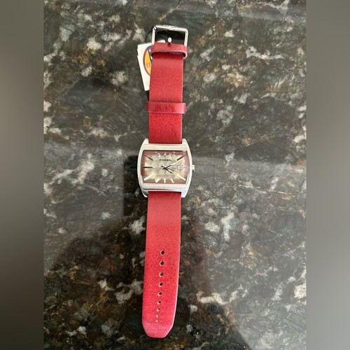 NWT-Fossil Watch Leather Brown Band with Silver Face Vintage - Foto 12 di 12