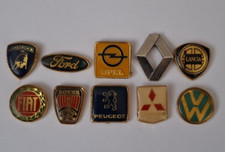 10 x Automobile Car Manufacturers Logos Pin Badges Lot, Rover Ford VW Lancia
