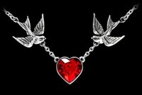 Swallow Heart Halskette - Alchemy UL17 - Tattoo Schwalben Herz Halsschmuck