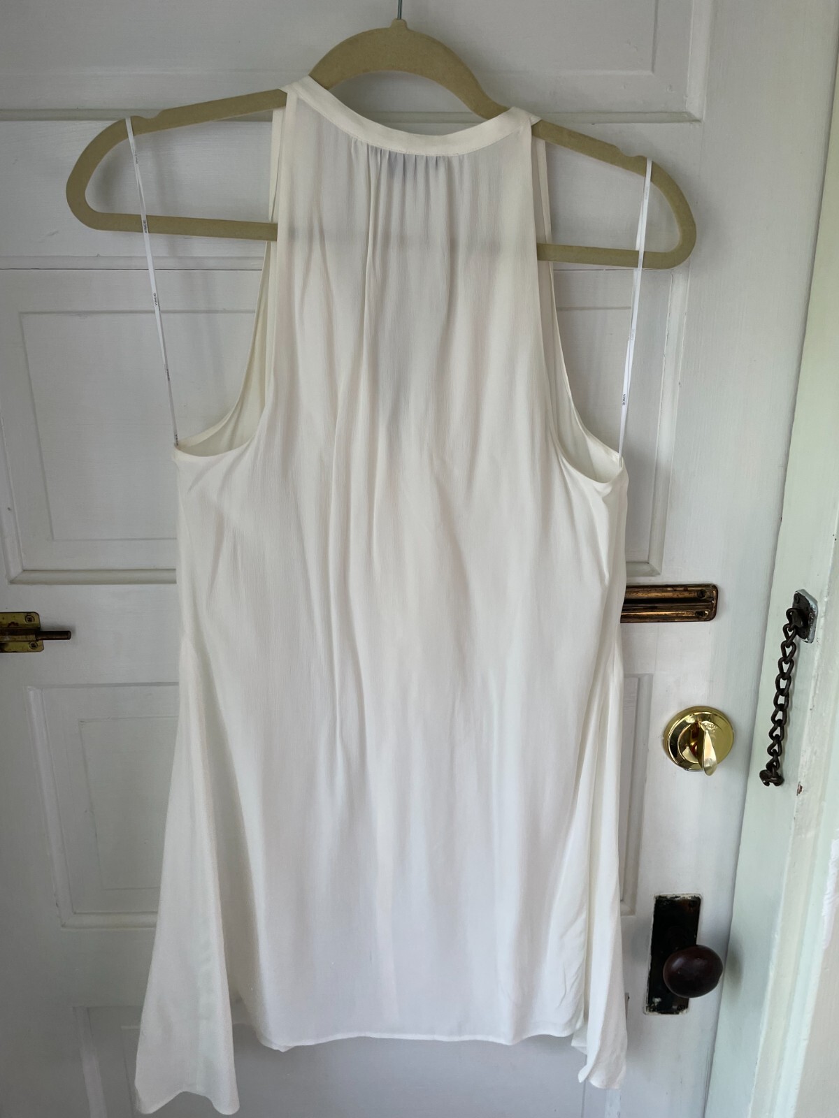 Vince silk white ruffle button down sleeveless bl… - image 4