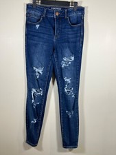 Maurices Womens Everflex High Rise Straight Blue Jeans Size 4 Reg cutouts