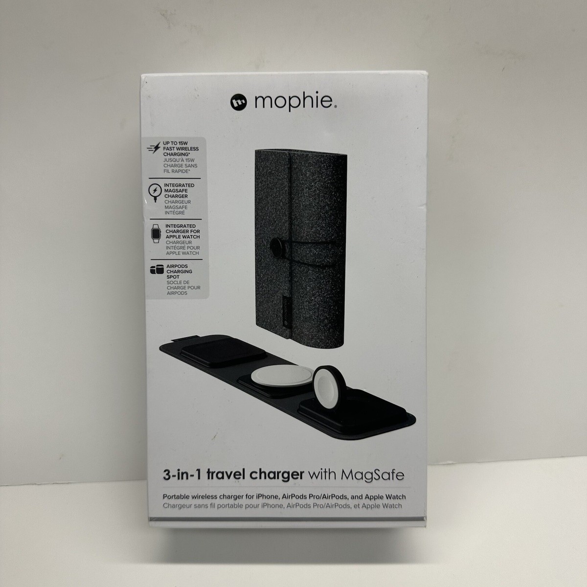 Mophie 3-In-1 Travel Charger with MagSafe For iPhone Apple Watch