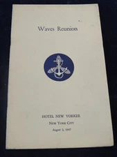 1947 Original Vintage USN Waves Reunion Program with many Waves Song Lyrics C164
