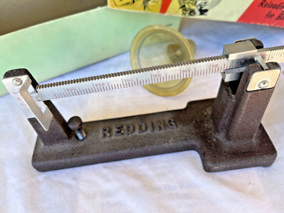 Vintage Redding Powder Scale w/ Original Box & a funnel works