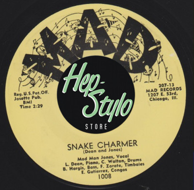 45Re   MAD MAN JONES   ''Yeah! / Snake Charmer''- Latin Exotica R&B Mover . Hear 