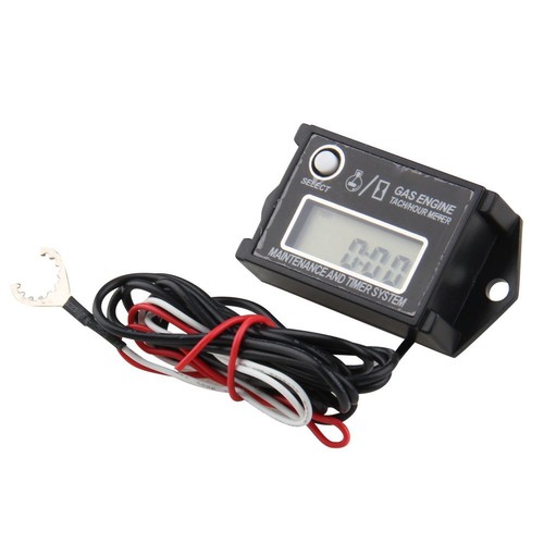 Digital Tachometer Hour Meter Tiny Tach For Small Engine Motor Black