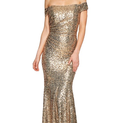 Badgley Mischka Gold Sequins Metallic 