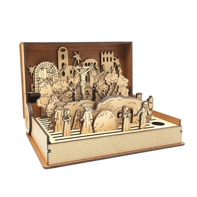 Family Easter Wooden Holy Week Gift, Easter Resurrection Scene Decor