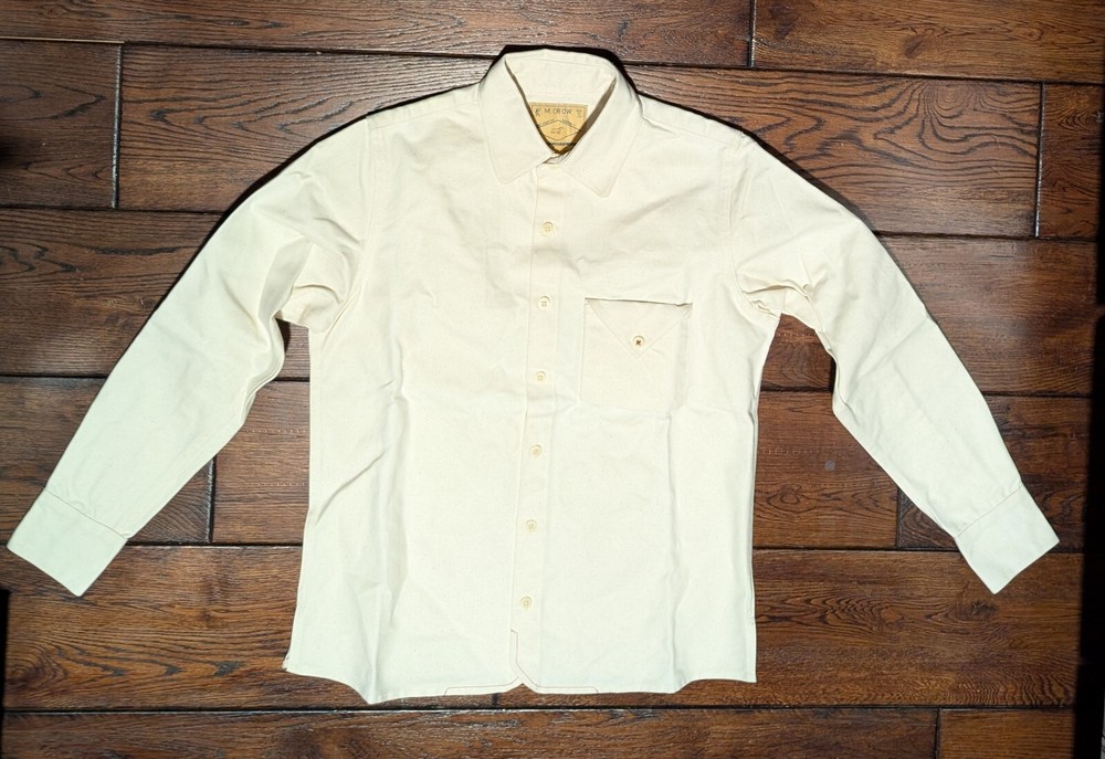 M CROW Heavy Canvas Mens Work Shirt Handcrafted Overshirt in Size S
