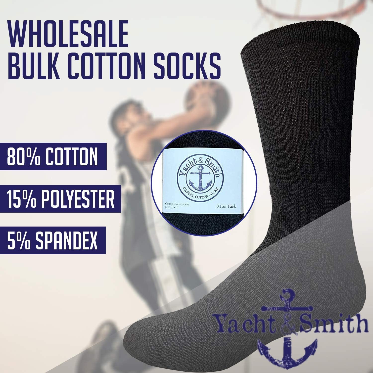 48 PK Mens Wholesale Bulk Cotton Socks, Sport Socks 812 (Black)Mens