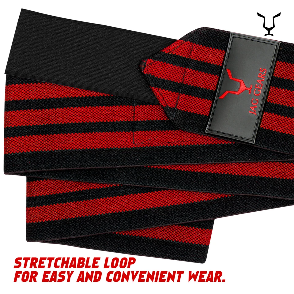 Par de envolturas de codo Jag mangas elásticas envolturas de soporte de codo levantamiento de pesas Foto 3 de 4