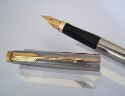 Stylo Plume Parker 75 Flighter Flat Top - Plume Or 18 Carats - Version Rare - Occasion