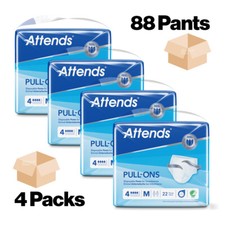 Adult Nappies Incontinence Pull up Pants ATTENDS 4M MEDIUM 4 PACKS OF 22