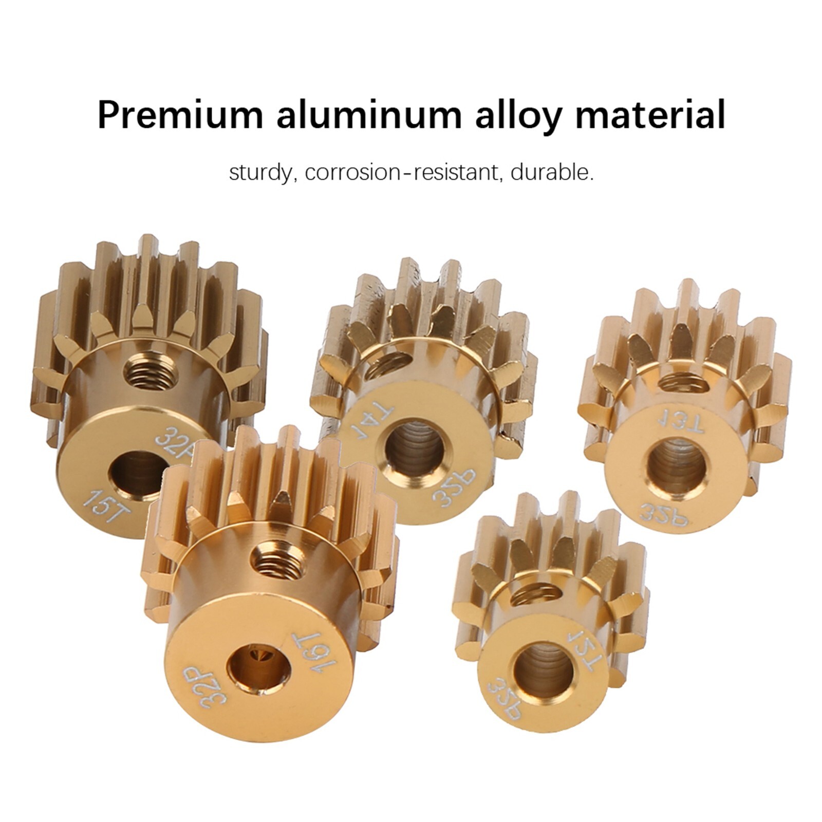 7075 Aluminum Alloy 32P Pinion Gear Set for RC Car Motors