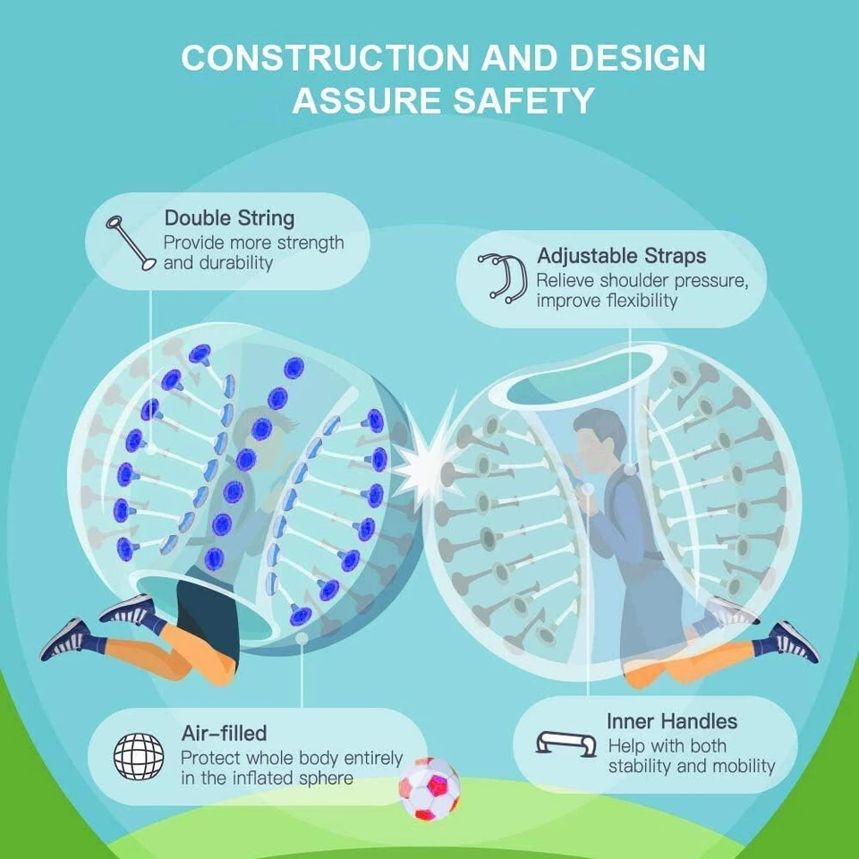 Qdreclod Aufblasbare Bubble Ball Kinder Bounce Body Bumpers Aufblasbar Bubble - Bild 3 von 4