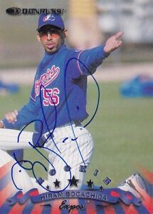 1998 Donruss Hiram Bocachica Montreal Expos Autographed Baseball Card