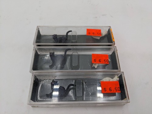 Preiser Lote De 6 (3 Pares) Miniaturas Figura Gato Pintado A Mano Negro Blanco 2353 | Zustand: Used