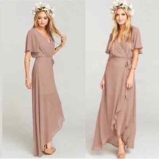 Show Me Your Mumu Sophia Wrap Dress Dune