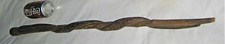 ANTIQUE USA 34" MAN FOLK ART HAND CARVED WOOD SNAKE REPTILE WALKING STICK CANE