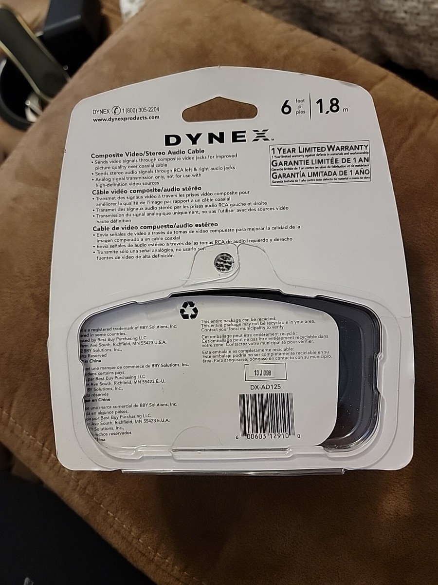 DYNEX  ビデオコード Dynex Composite Video/Stereo Audio Cable RCA Connector, 6 Feet, DX