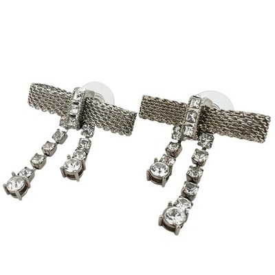 MIUMIU Ribbon motif Pierce Rhinestone Women