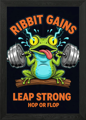 Ribbit gewinnt Frosch gerahmtes Wandbild Poster Leinwanddruck Bild