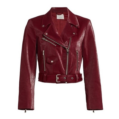 Cinq A Sept Moto Oxblood Zoe Jacket Size XS