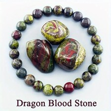Handmade Dragon Blood Jasper Stretch Bracelet Stone Healing Crystal Courage