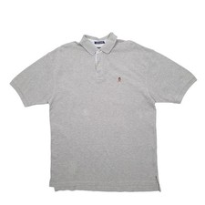 TOMMY HILFIGER Grey Polo Shirt Short Sleeve Cotton Mens L