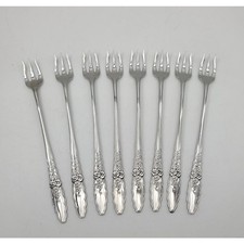 Oneida Community FLORAL GLEN Stainless Steel Cocktail Seafood Fork Set of 8