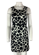 Loft Sz 0 100% Cotton Giraffe Animal Print Business Casual Cocktail Dress     DB