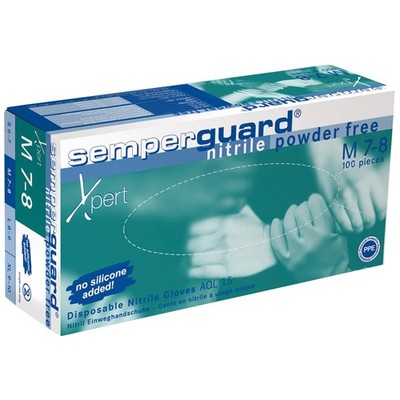 10er PACK(Box) XPERT Semperguard SEMPERMED Nitril Handschuhe, Puderfrei, Blau, C