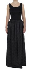 Dolce & Gabbana Black Gray Sheath Gown Full Length Women's Dress Authentic