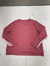 Shein Solid Pink Full Side Snap Button Long Sleeve T Shirt Womens Size XL