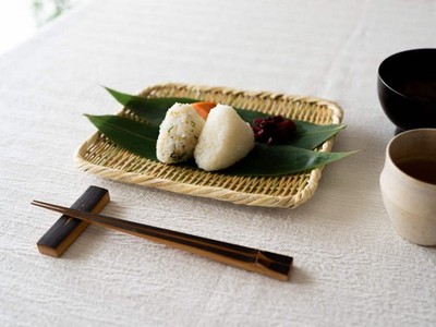 Japanese Bamboo Serving Tray   Rectangular Bon-zaru Plate
