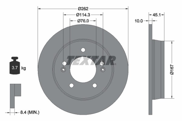 2X Bremsscheibe PRO Textar 92240003 FüR Hyundai GD Veloster FS CEE KIA I30 6 AD-image