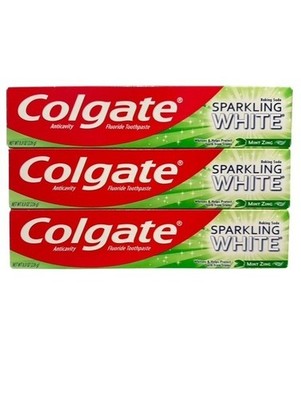 Colgate Sparkling White Mint Zing Toothpaste, 8.0oz (226g) (Pack of 3) Exp 12/26
