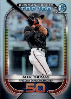 2021 Bowman #BTP-50 Alek Thomas Chrome Bowman Scouts Top 100