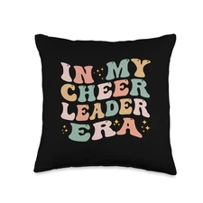 In My Cheer Era Cheerleading Throw Pillow 16x16 Multicolor 100% Polyester
