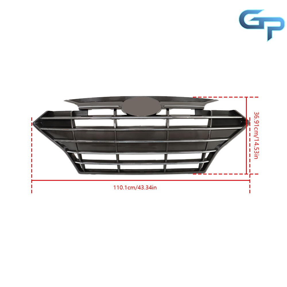 Upper Grille+Fog Lights Bracket Molding Set Front For Hyundai Elantra 2019 2020