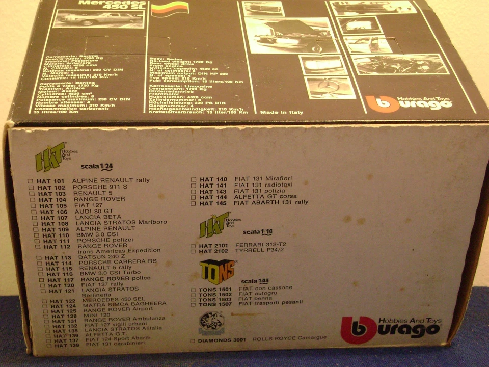 Cappello Bburago Mercedes 450 SEL cod. 0122 scala 1:24 molto raro - Immagine 2 di 4