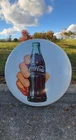 Coca Cola White Button porcelain sign vintage soda Bottle Advertising