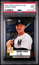 2021 Topps Chrome AARON JUDGE 142 Platinum Anniversary PSA 9 - MINT