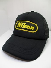 Vintage Nikon Patch Adjustable Double Snapback Black Hat Cap Camera Photography