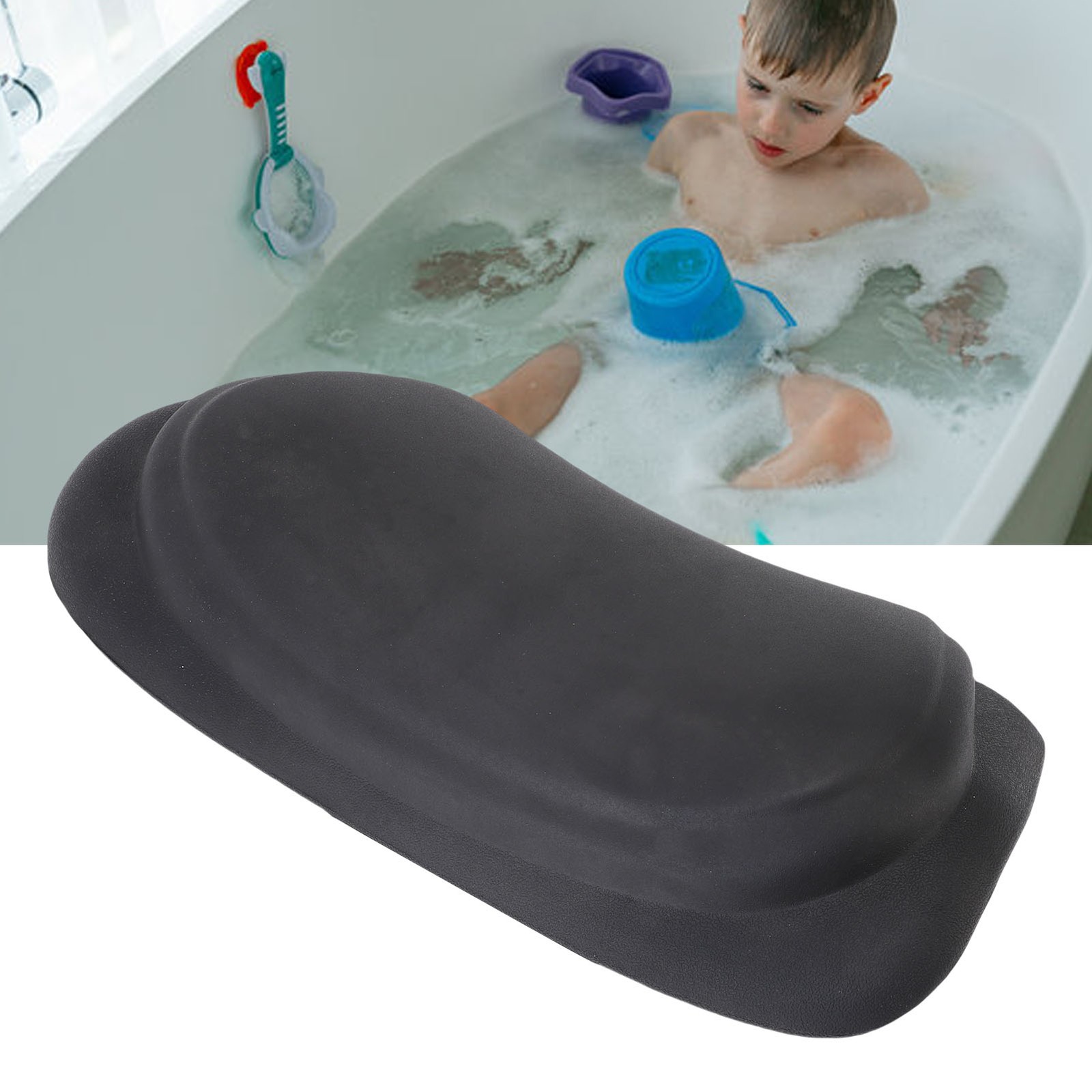 Water Proof PU Bathtub Pillow Safe Bath Pillow With Suction Cups For Spa