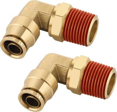 1/2'' Quick Push to Connect Fittings Brass 90 Degree Union Swivel Elbow Joint DOT