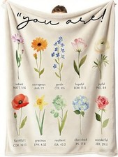 Christian Gifts for Women Prayer Christian Blanket with Flowers, Valentine's